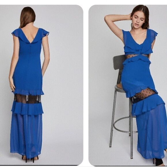 BCBGenerationâBlueâIrisâRuffle MaxiâDress - Picture 3 of 11